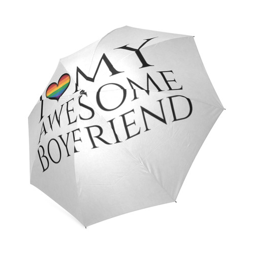 I Heart My Awesome Boyfriend Foldable Umbrella (Model U01)