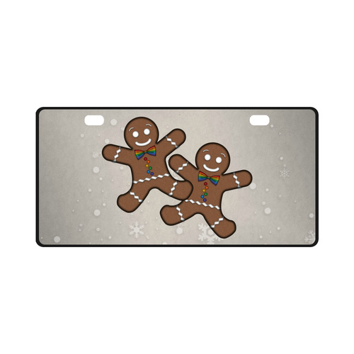 Gingerbread Couple Gay Pride License Plate