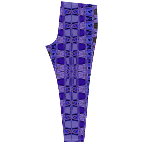 Blue Black Abstract Pattern Cassandra Women's Leggings (Model L01)