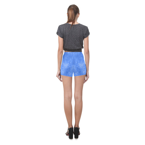 cracked blue Briseis Skinny Shorts (Model L04)