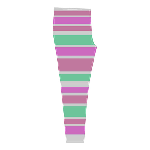 Pink Green Stripes Pattern Cassandra Women's Leggings (Model L01)
