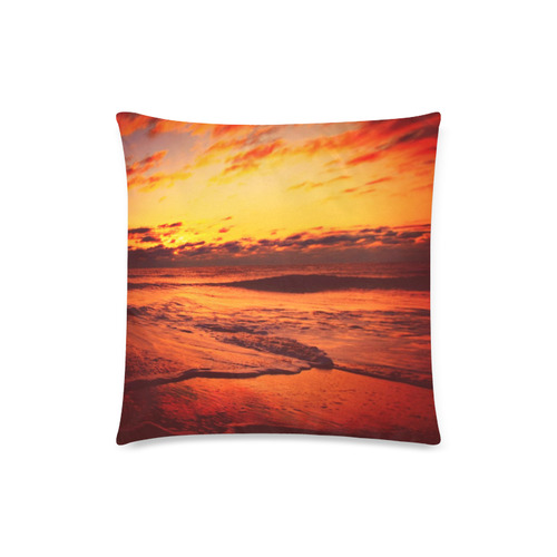 Stunning sunset on the beach 2 Custom Zippered Pillow Case 18"x18"(Twin Sides)