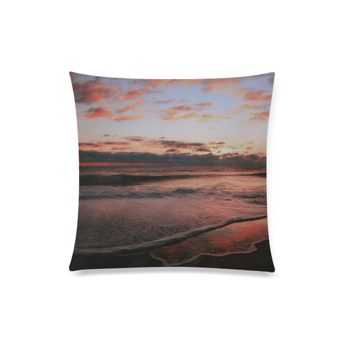 Stunning sunset on the beach 1 Custom Zippered Pillow Case 20"x20"(Twin Sides)