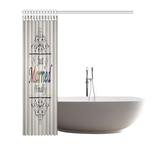 Just Married (Finally) Gay Design Shower Curtain 72"x72"