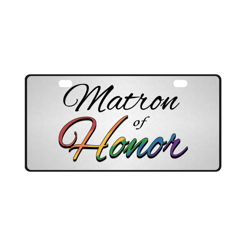 Rainbow "Matron of Honor" License Plate
