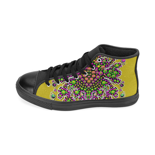 Fantasy flower peacock Mermaid with  pop art Men’s Classic High Top Canvas Shoes /Large Size (Model 017)