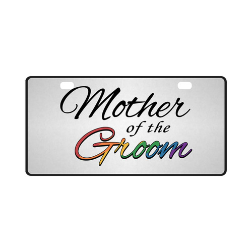 Rainbow "Mother of the Groom" License Plate