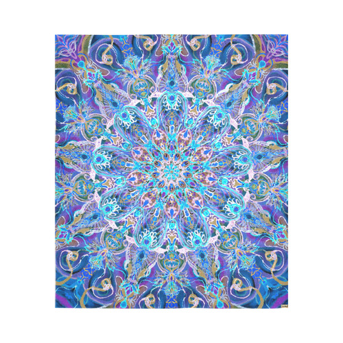 mandala 11 Cotton Linen Wall Tapestry 51"x 60"