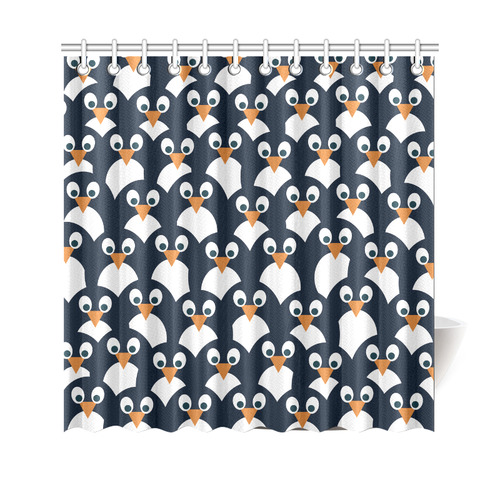 Penguin Pattern Shower Curtain 69"x70"
