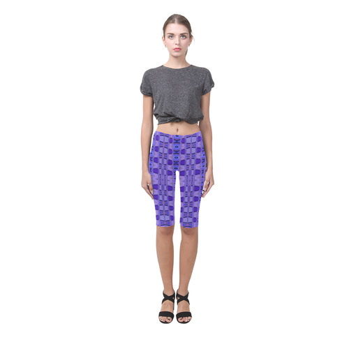 Blue Black Abstract Pattern Hestia Cropped Leggings (Model L03)