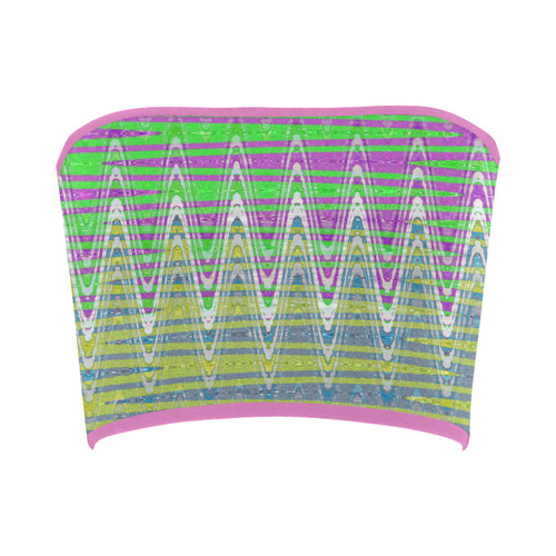 Colorful Pastel Zigzag Waves Pattern Bandeau Top