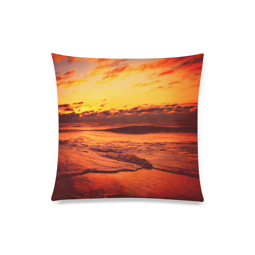 Stunning sunset on the beach 2 Custom Zippered Pillow Case 20"x20"(Twin Sides)