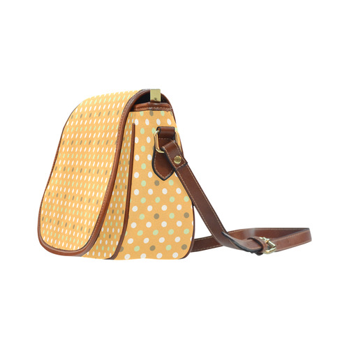 Orange With Green Dots Pattern Saddle Bag/Small (Model 1649) Full Customization