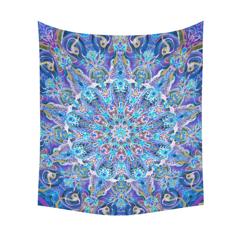 mandala 11 Cotton Linen Wall Tapestry 51"x 60"