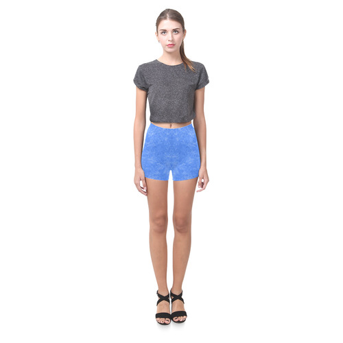 cracked blue Briseis Skinny Shorts (Model L04)