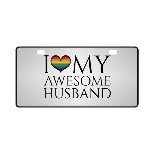 I Heart My Awesome Husband License Plate