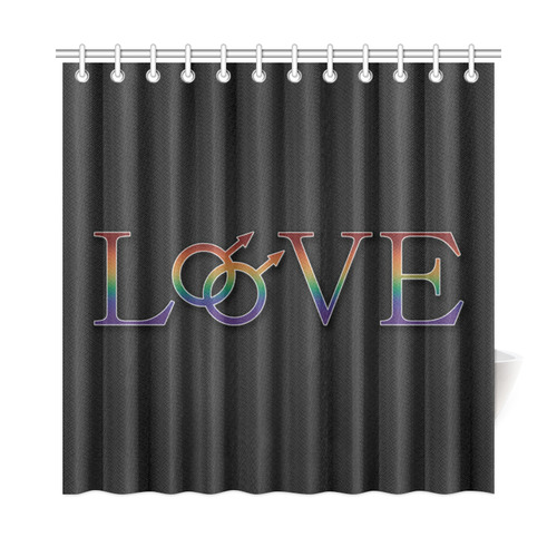 Gay Pride Rainbow love Shower Curtain 72"x72"