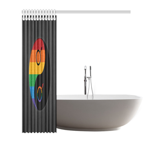 Gay Pride Yin and Yang Shower Curtain 72"x72"