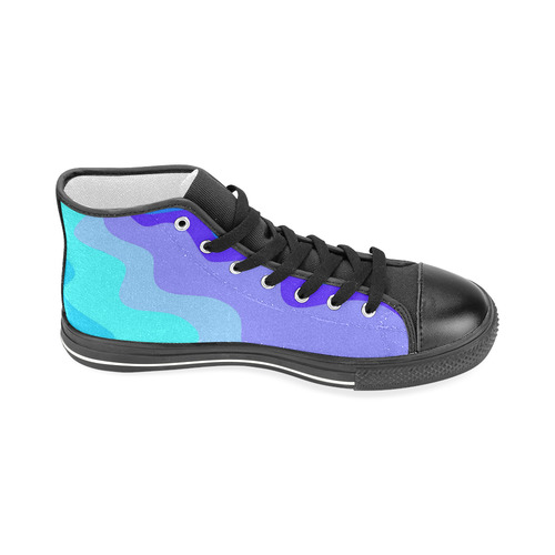 Blue Waves. Inspired by the Magic Island of Gotland. Men’s Classic High Top Canvas Shoes (Model 017)