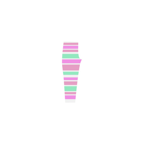 Pink Green Stripes Pattern Capri Legging (Model L02)