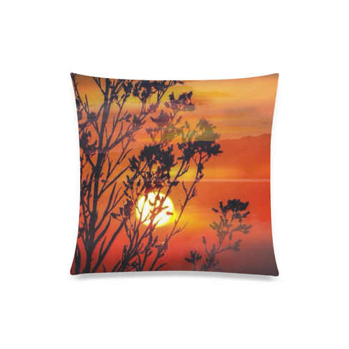 red sunset Custom Zippered Pillow Case 20"x20"(Twin Sides)
