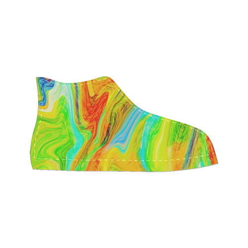 Happy Multicolor Painting Women's Classic High Top Canvas Shoes (Model 017)