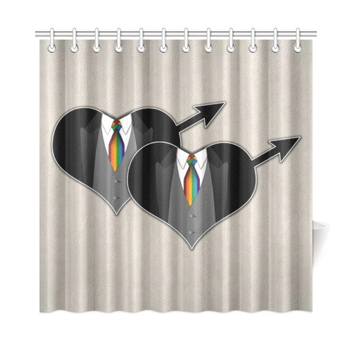 Tuxedo with Rainbow Ties Shower Curtain 72"x72"