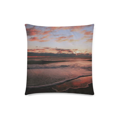 Stunning sunset on the beach 1 Custom Zippered Pillow Case 18"x18"(Twin Sides)