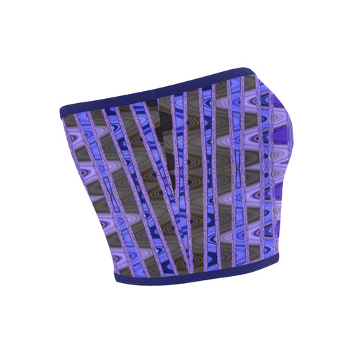 Blue Black Abstract Pattern Bandeau Top