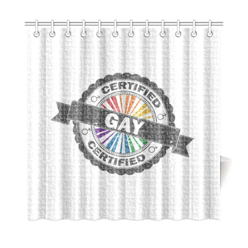 Certified Gay Pride Stamp Shower Curtain 72"x72"
