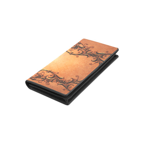 Decorative vintage design and floral elements Women's Leather Wallet (Model 1611)