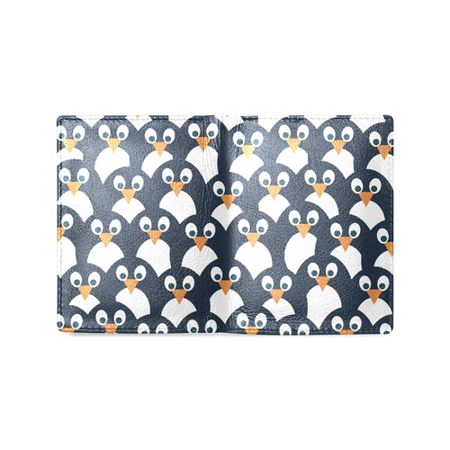 Penguin Pattern Men's Leather Wallet (Model 1612)