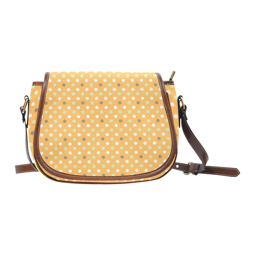 Orange With Green Dots Pattern Saddle Bag/Small (Model 1649) Full Customization