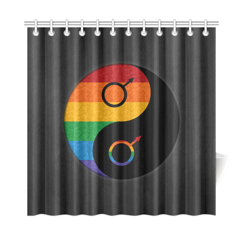 Gay Pride Yin and Yang Shower Curtain 72"x72"