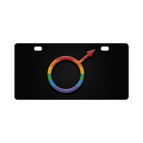 Gay Pride Male Gender Symbol License Plate