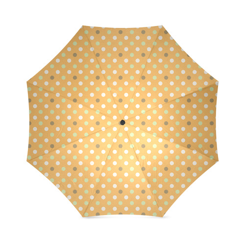 Orange With Green Dots Pattern Foldable Umbrella (Model U01)