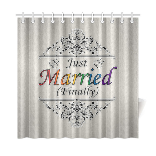 Just Married (Finally) Gay Design Shower Curtain 72"x72"