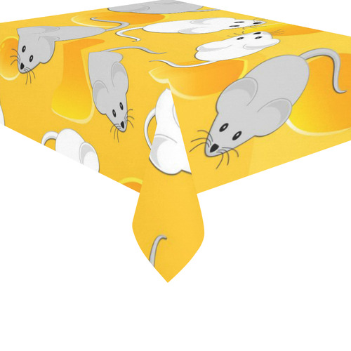 mice on cheese Cotton Linen Tablecloth 52"x 70"