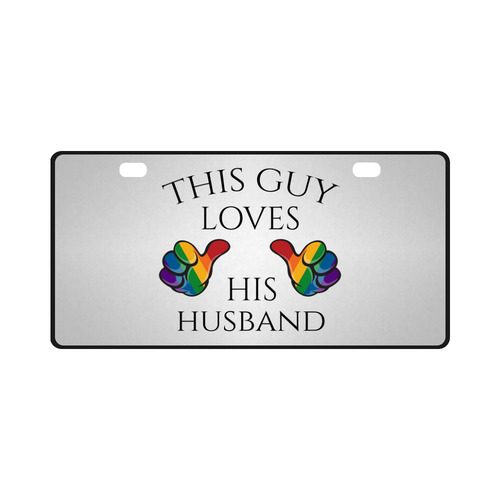 This Guy Loves His Husband License Plate