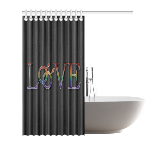 Gay Pride Rainbow love Shower Curtain 72"x72"