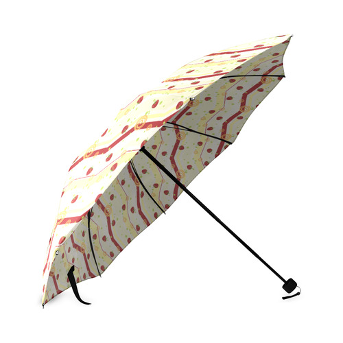 Summer Strawberry Swirl Chevron Pattern Foldable Umbrella (Model U01)