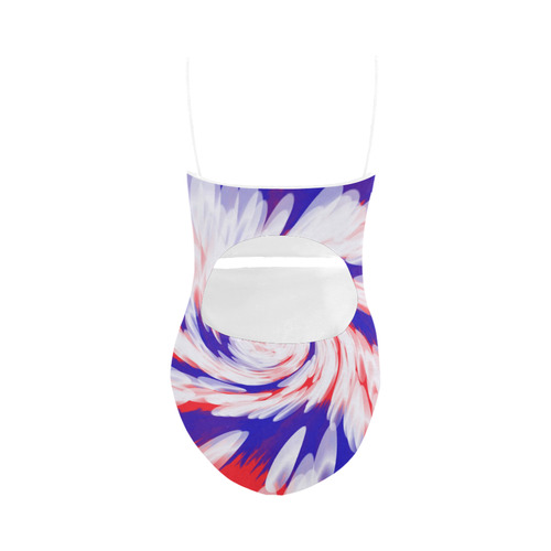 Red White Blue USA Patriotic Abstract Strap Swimsuit ( Model S05)