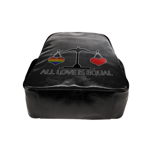 All Love is Equal with Rainbow Heart Multi-Pockets Backpack (Model 1636)