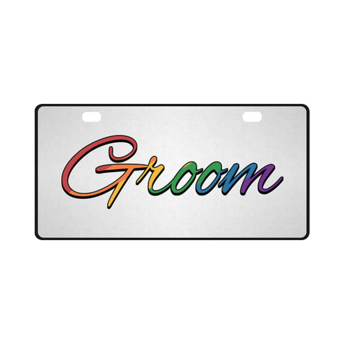 Gay Pride Rainbow "Groom" License Plate