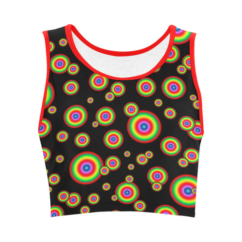 Neon Colored different sized targets Women's Crop Top (Model T42)