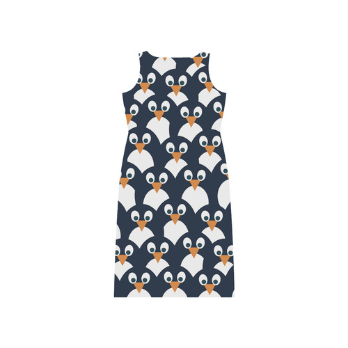 Penguin Pattern Phaedra Sleeveless Open Fork Long Dress (Model D08)