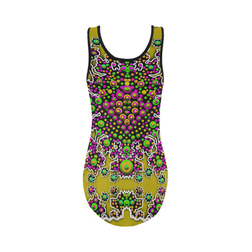 Fantasy flower peacock Mermaid with  pop art Vest One Piece Swimsuit (Model S04)