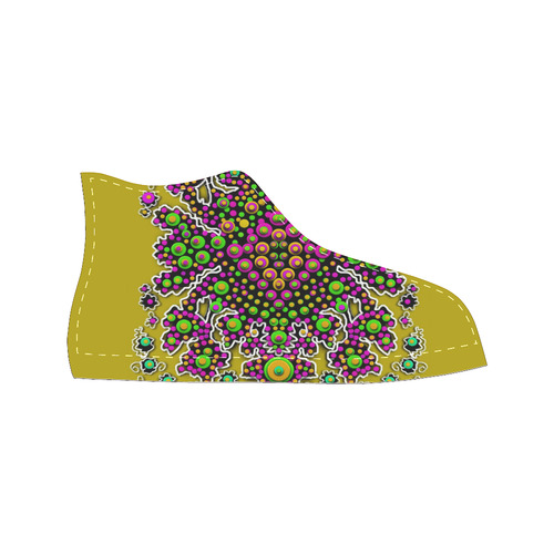 Fantasy flower peacock Mermaid with  pop art Men’s Classic High Top Canvas Shoes /Large Size (Model 017)