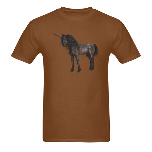 Dreamy Unicorn with brown grunge background Men's T-Shirt in USA Size (Two Sides Printing)