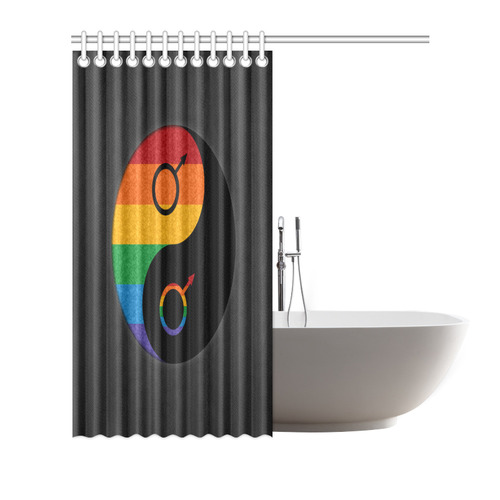 Gay Pride Yin and Yang Shower Curtain 72"x72"